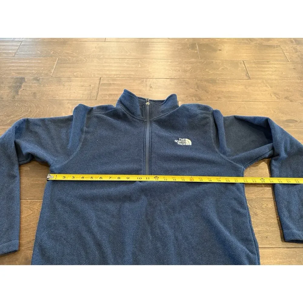 The North Face Mens Blue 1/4 Zip Mock Neck Pullover Fleece Sweater Jacket Size L